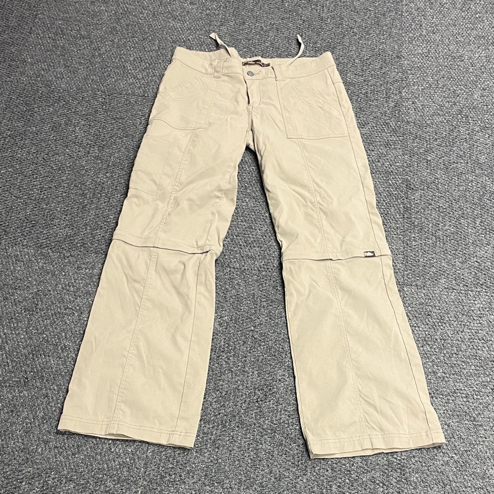 Prana Wide Leg Convertible Pants in Beige